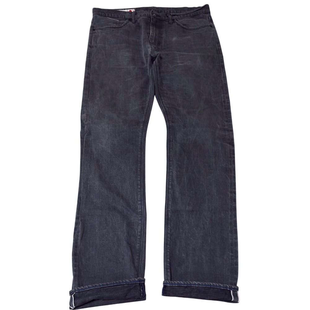 Matias Japanese Selvedge Denim Jeans Mens 35x31 Faded Black Made in Japan